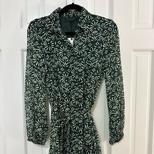 Zara Green Patterned Dress